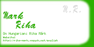 mark riha business card